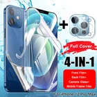 4-в-1 Передняя и задняя Гидрогелевая пленка для iPhone 12 Pro Max, фоторамка, пленка для iPhone 12 mini, Защитное стекло для экрана
