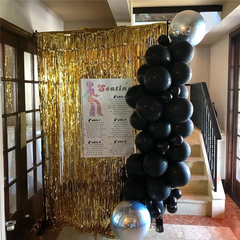 108 шт 18 ''черное оформление вечеринки воздушный шар мметалл хром золото Globos для