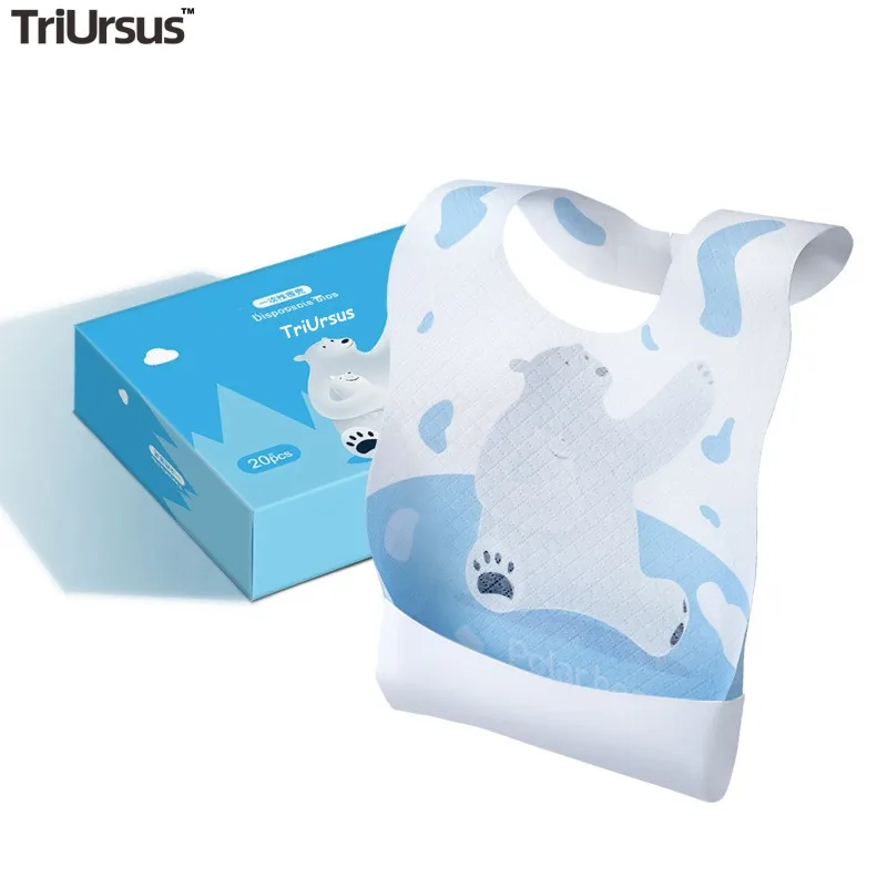 20 шт. детские слюнявчики одноразовые водонепроницаемые мультяшные нагрудники| |
