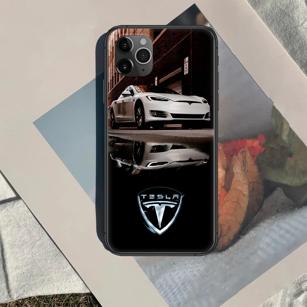 

Tesla car logo Phone Case Cover Hull For iphone 5 5s se 2020 6 6s 7 8 12 mini plus X XS XR 11 PRO MAX black Cover Trend Back
