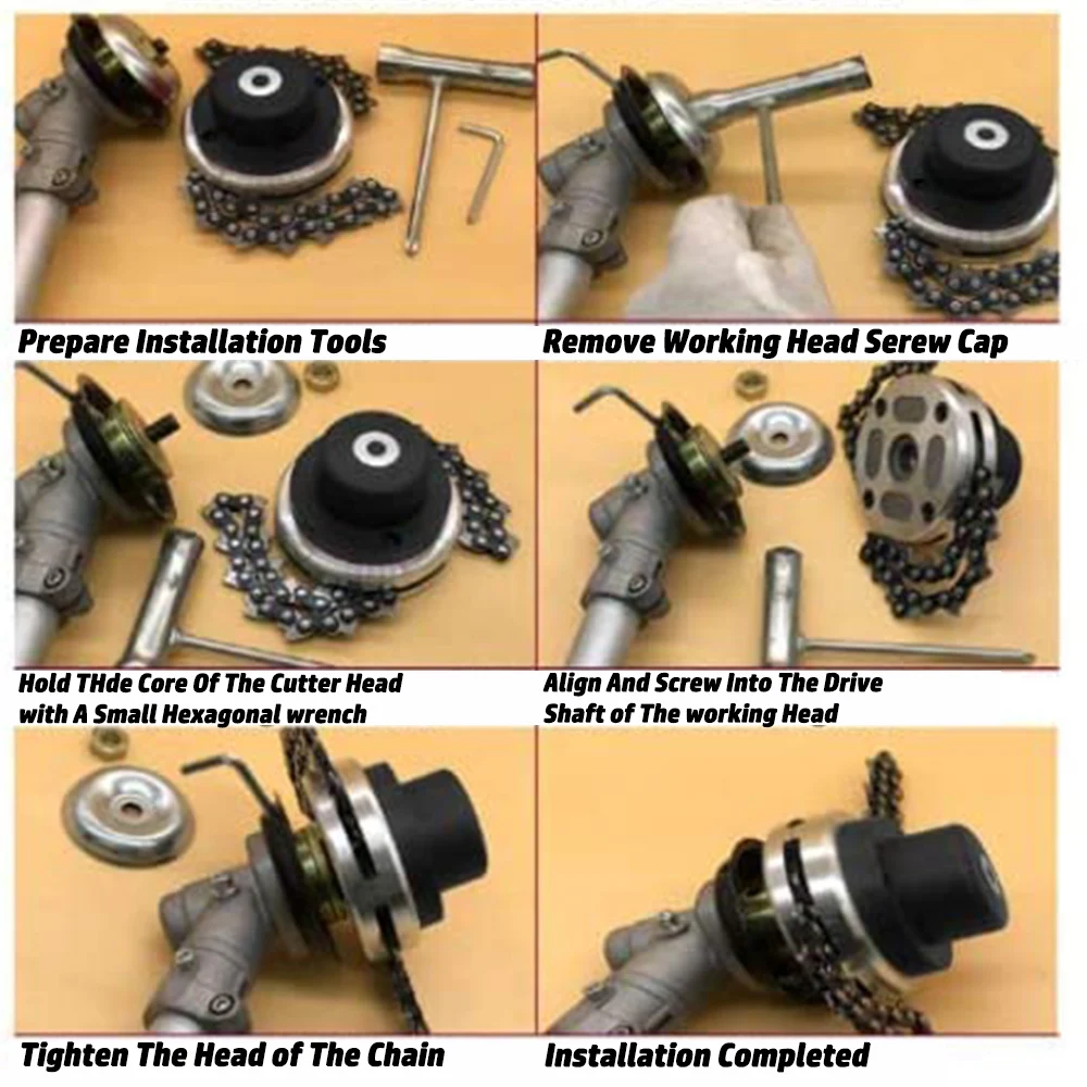 

Universal 65Mn Lawn Mower Chain Grass Petrol Trimmer Head Coil Chain Brush Cutter Head Garden Grass Weeding Machine Chains Blade