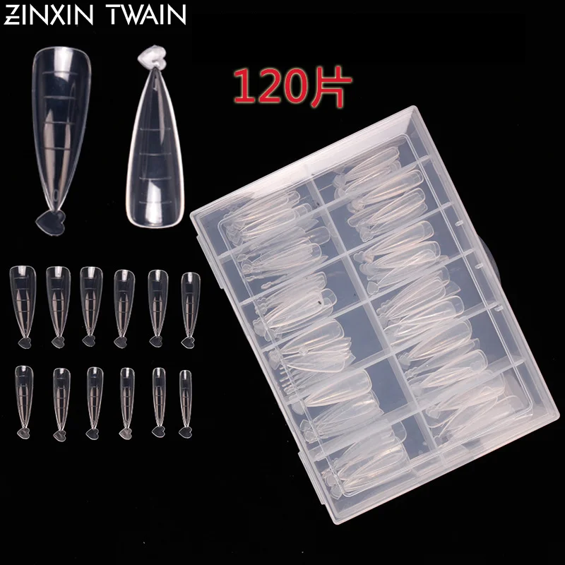 

ZINXIN 100 быстрое строительство форма для изготовления гвоздей советы палец для наращивания на двойной формы легко найти УФ-гель для дизайна н...