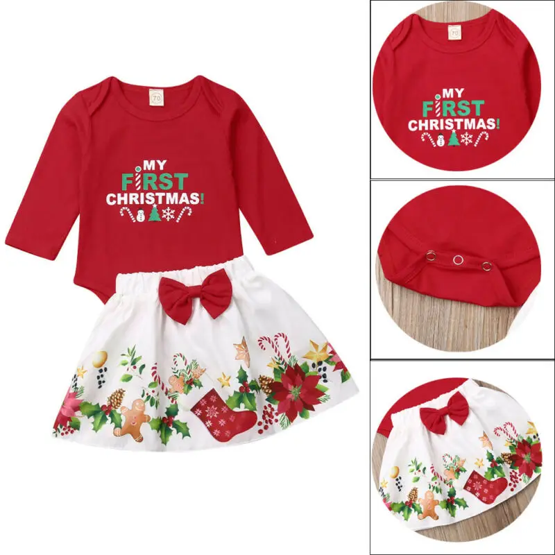 Одежда на Рождество для новорожденных и маленьких девочек хлопковый комбинезон