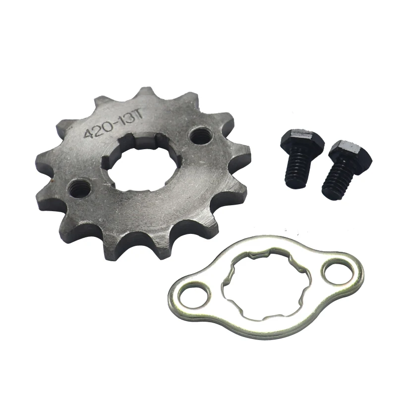 

Front Engine 420# 17mm 20mm 13T Teeth Chain Sprocket With Retainer Plate Locker