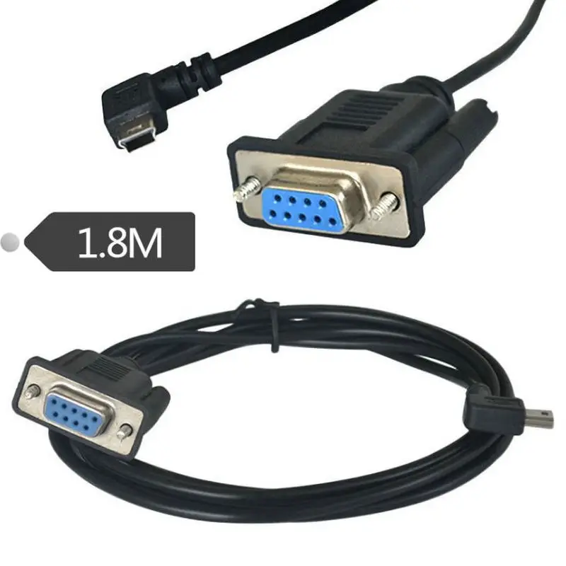

Угловой Удлинительный кабель-переходник Mini USB 2,0 (штекер) на RS232 DB9 9pin (гнездо), 6 футов, 1,8 м