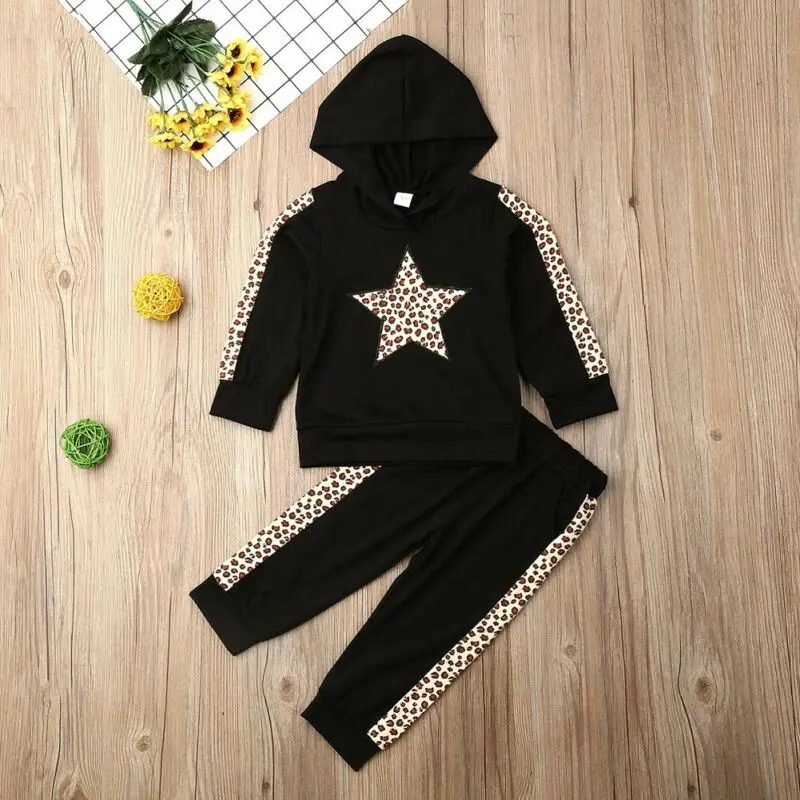 Одежда для девочек коллекция 2019 года Детский свитер с капюшоном и леопардовым