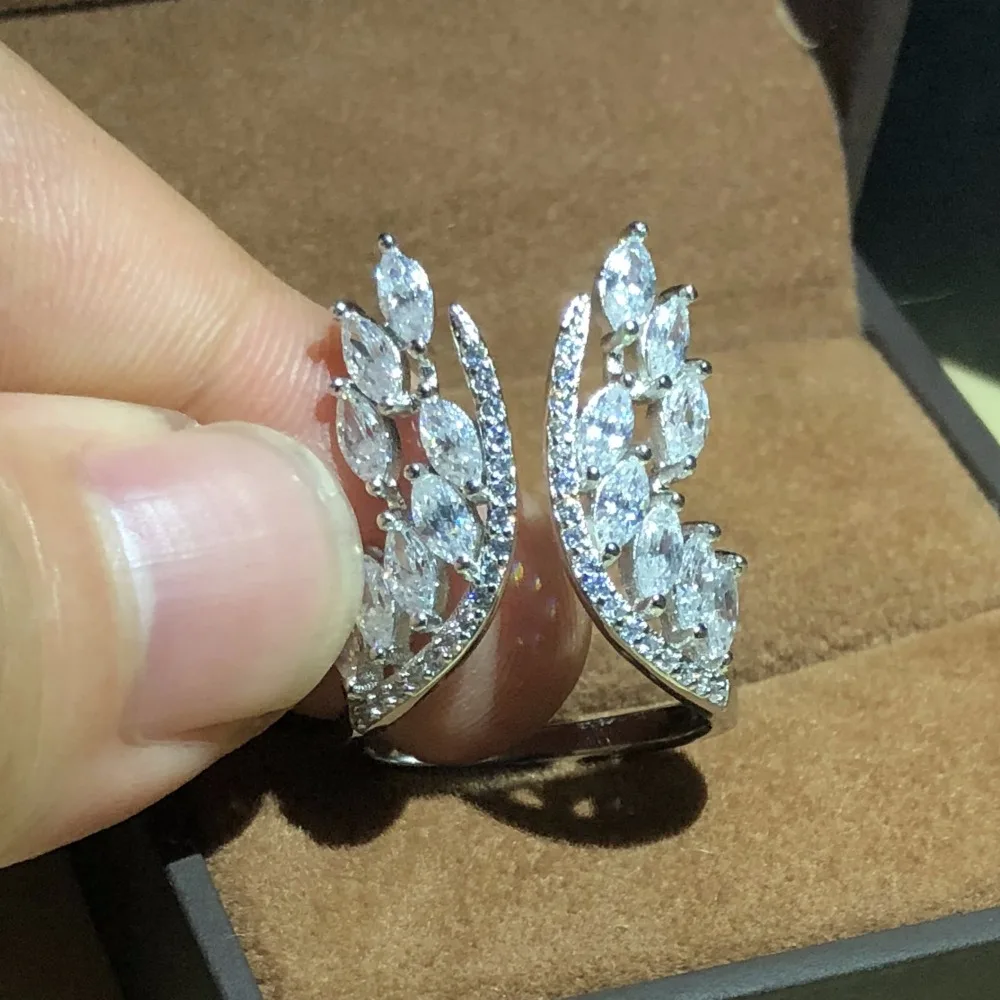 2018 уникальное регулируемое серебряное кольцо в форме крыла для женщин кольца с