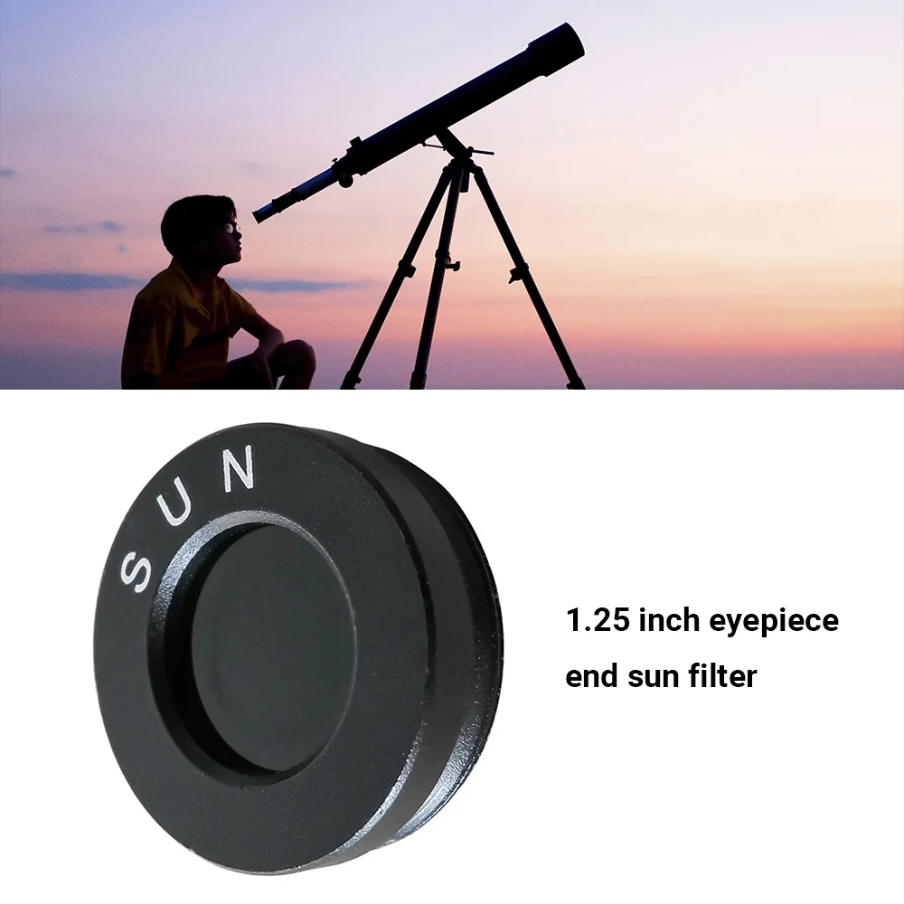 

Sun Filters Full Aluminum 1.25 Inch Black Standard Thread Solar Film for Astro Optics Eyepiece Astronomical Telescope Accessorie