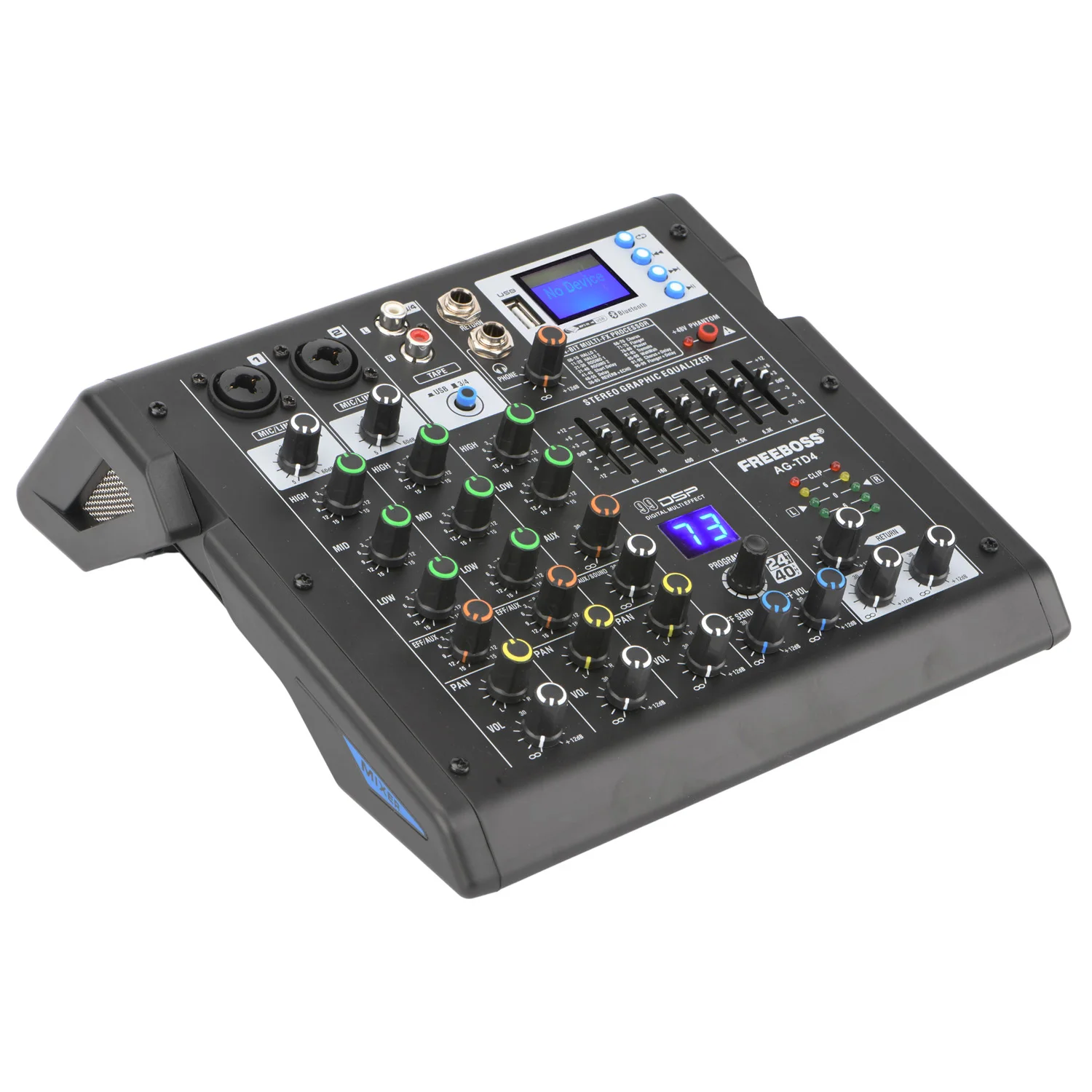 Freeboss AG TD4 серии 4/6 Каналы 99 эффекты 7 полосный USB воспроизведение и запись Bluetooth Dj