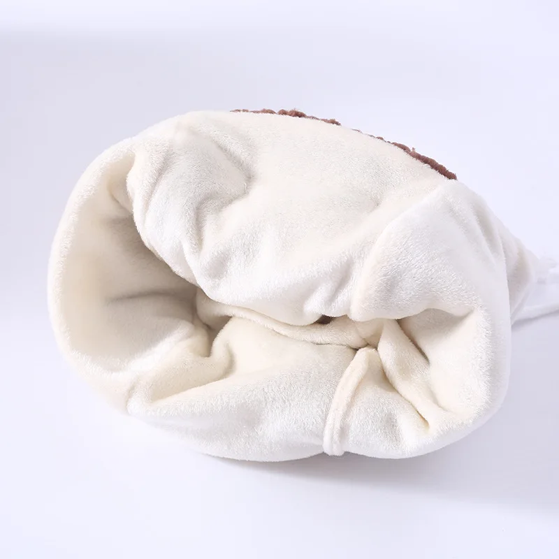 Baby Lei Feng Cap Cartoon Bear Keep Warm Thickened Lamb Wool Ear Head Protection Hat | Bomber Hats