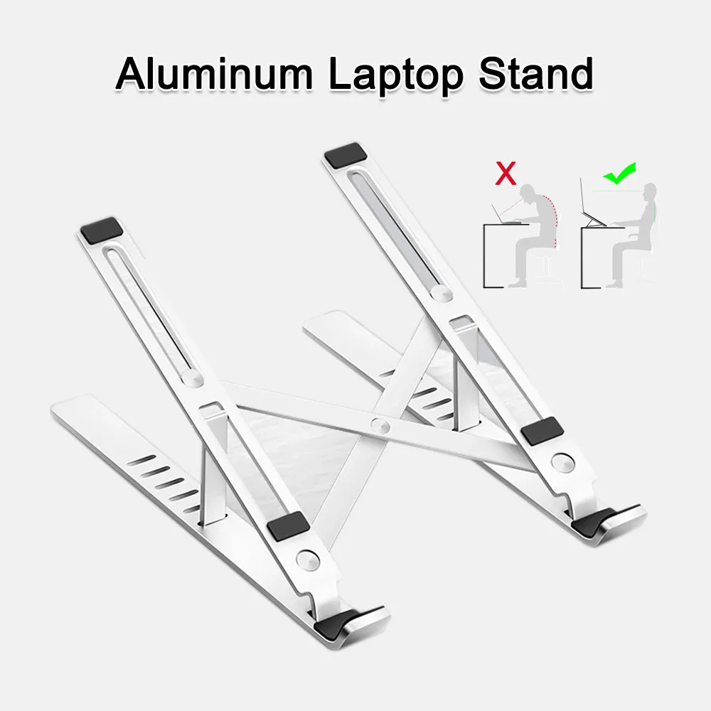 

Foldable Laptop Stand Portable Aluminum Alloy Laptop Holder Cooling Bracket Riser Support PC MacBook Pro Air iPad Galaxy DELL HP