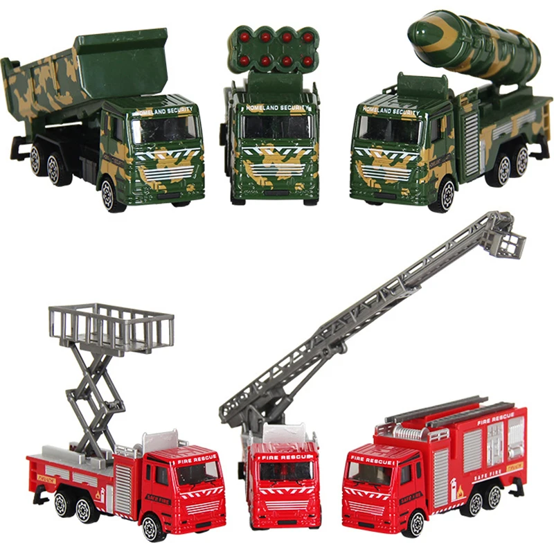 

Simulation Alloy Car Children's Toy Car Model Sliding Fire Truck Military Model Combat Car 1：36 Kids Boy And Girl Toy Gift