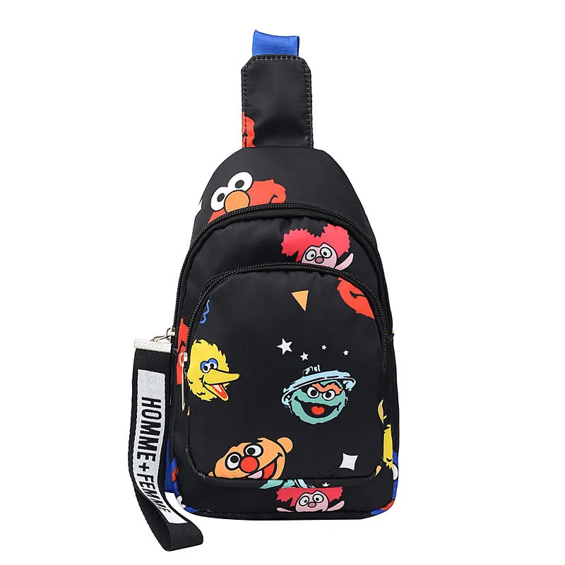 

2021 new girl bungee bag Korean cartoon Sesame Street breast bag cute messenger bag woman crossbody bag
