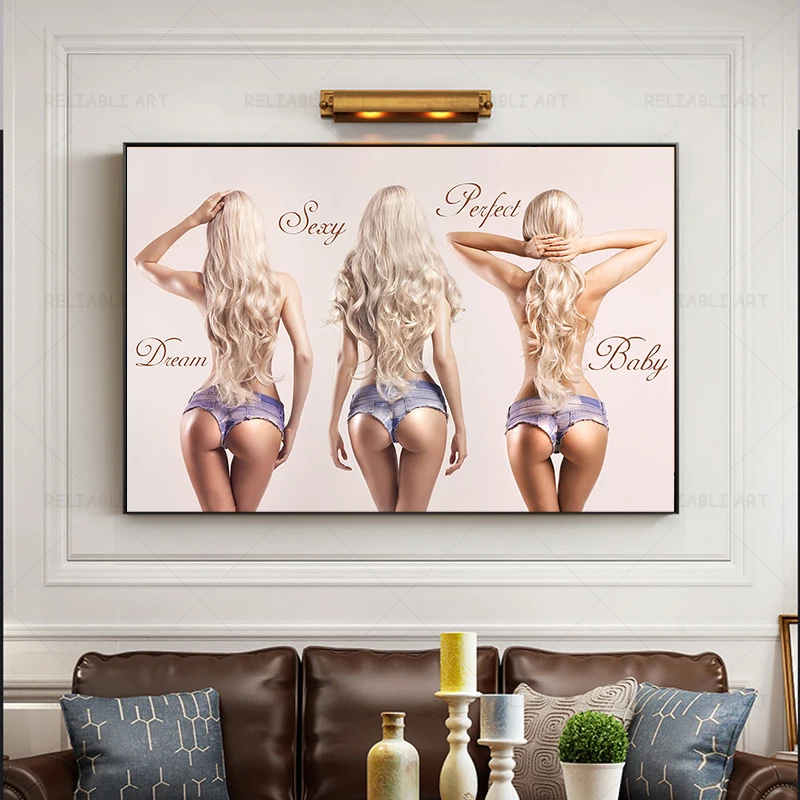 Сексуальная красота обратный вид сзади фотографии телесной женщины постеры и