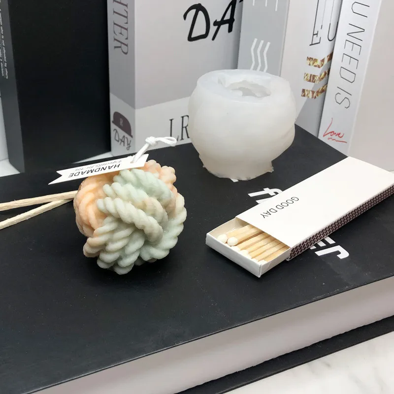 

Kintted Wool Ball Form Silicone Candle Mold DIY Aromatherapy Candle Making Tools Chocolate Canby Decoration Cake Mould