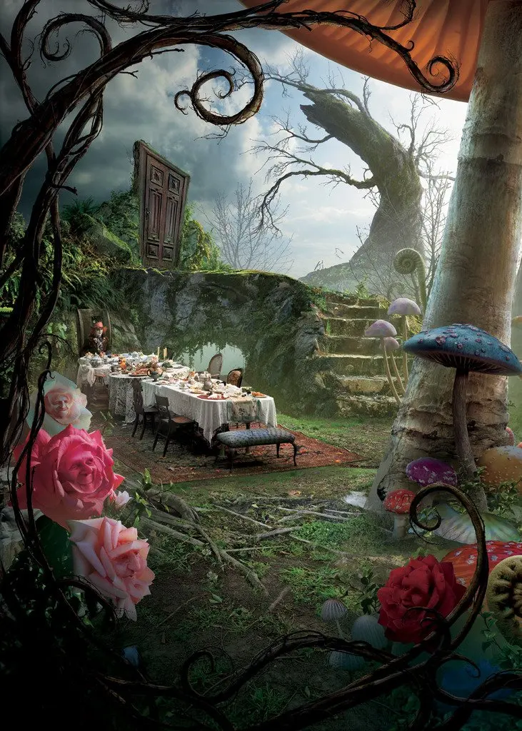 DePhoto фантазия сказка Страна Чудес ужин поли ткань фон для фотосъемки