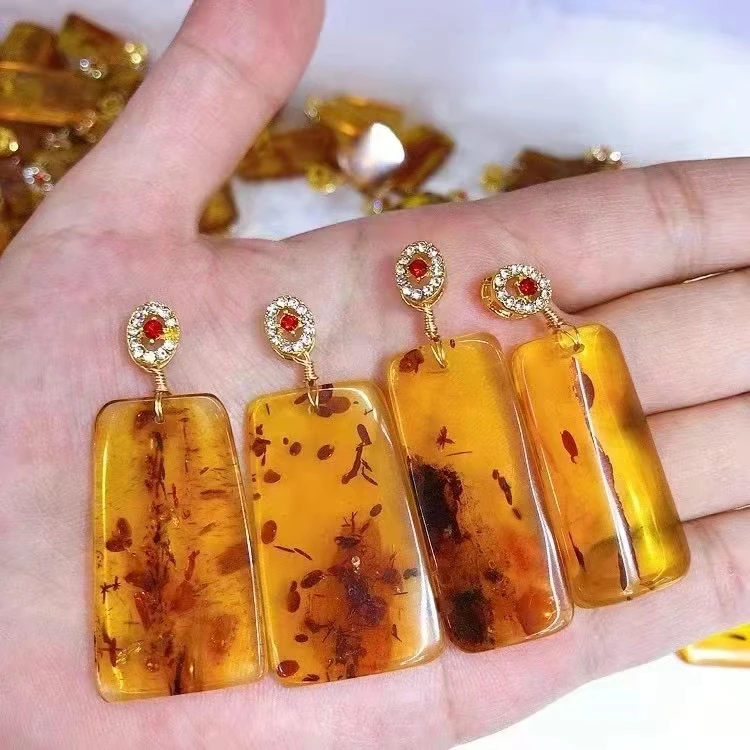 

30pcs/lots Wholesale Natural Baltic Amber 14K Gold Pendent without chain Yellow Color High Qaulity