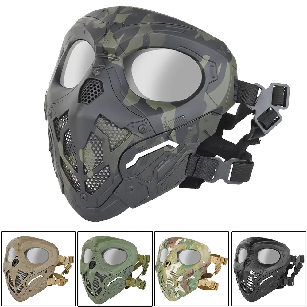 

Tactical Military Airsoft Full Face Mask Stalker Paintball Headgear Mouth Nose Facial Protective Mask Gear Equipment Accessories