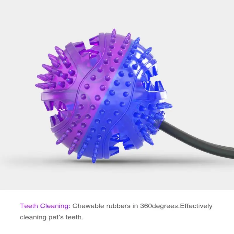 

Pet Molar Bite Rubber Chew Ball Cleaning Teeth Elasticity Soft Puppy Suction Cup Biting Dog Toy Accessories Honden Speelgoed