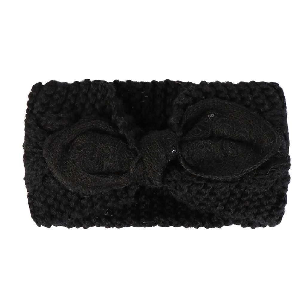 

1pcs Headband Women Knitting Headband Elastic Handmade Bow Twisted Head Wrap Wide HairBand hair accessories