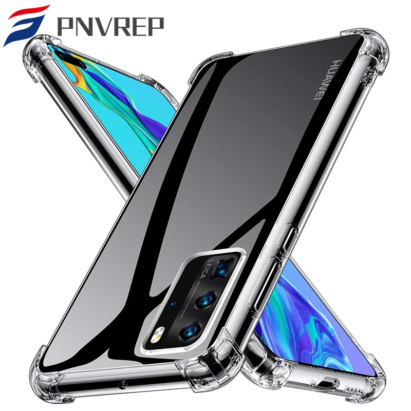 Противоударный чехол-бампер для Huawei P40 Lite E P30 Pro P20 P10 P Smart Z Plus 2019 Nova 3 3i 5T 7i мягкий
