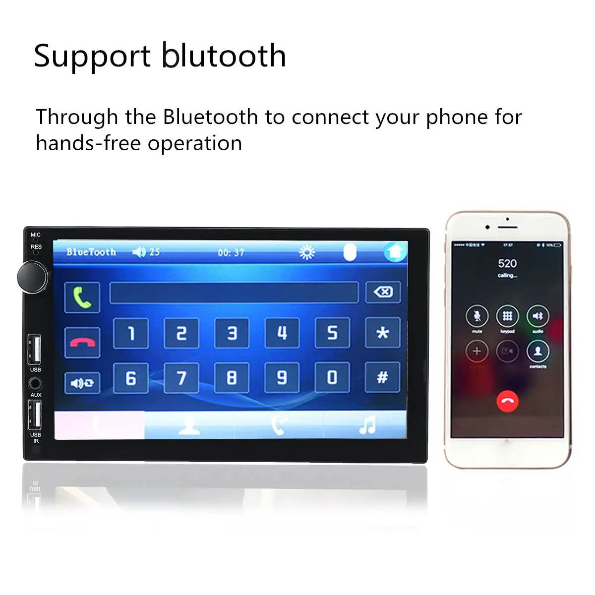 

7" 2Din Car Radio Touchs Screen Multimedia Player FM AUX MP5 Player bluetooth 2 USB 2.1A Charging with Car Rear Camera