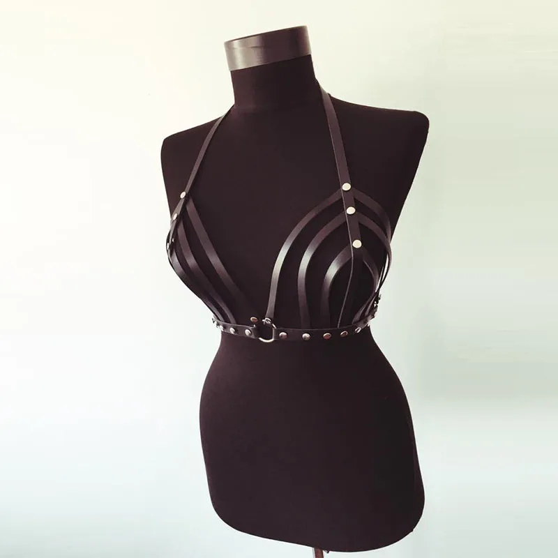 WKY сексуальный женский бюстгальтер на бретельках с лямкой через шею клетка фетиш