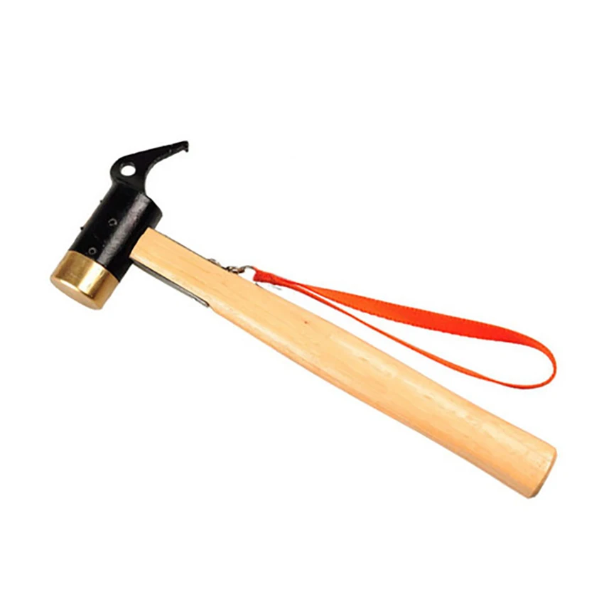 

Wooden Handle Camping Hammer Portable Outdoor Tent Canopy Rope Nails Hammer Tent Pegs Nail Puller Remover Tools Accessories