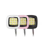 Светодиодная мини-вспышка для селфи, портативная лампа с разъемом 3,5 мм и 16 лампами для мобильный телефон, перезаряжаемый светильник для фотосъемки для смартфонов iPhone6, LG