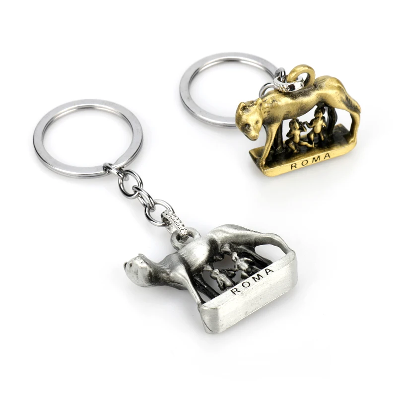 

Newest Roman Wolf Pendant Necklace URBS ROMA Wolf Twins Link Chain Necklace For Men Women