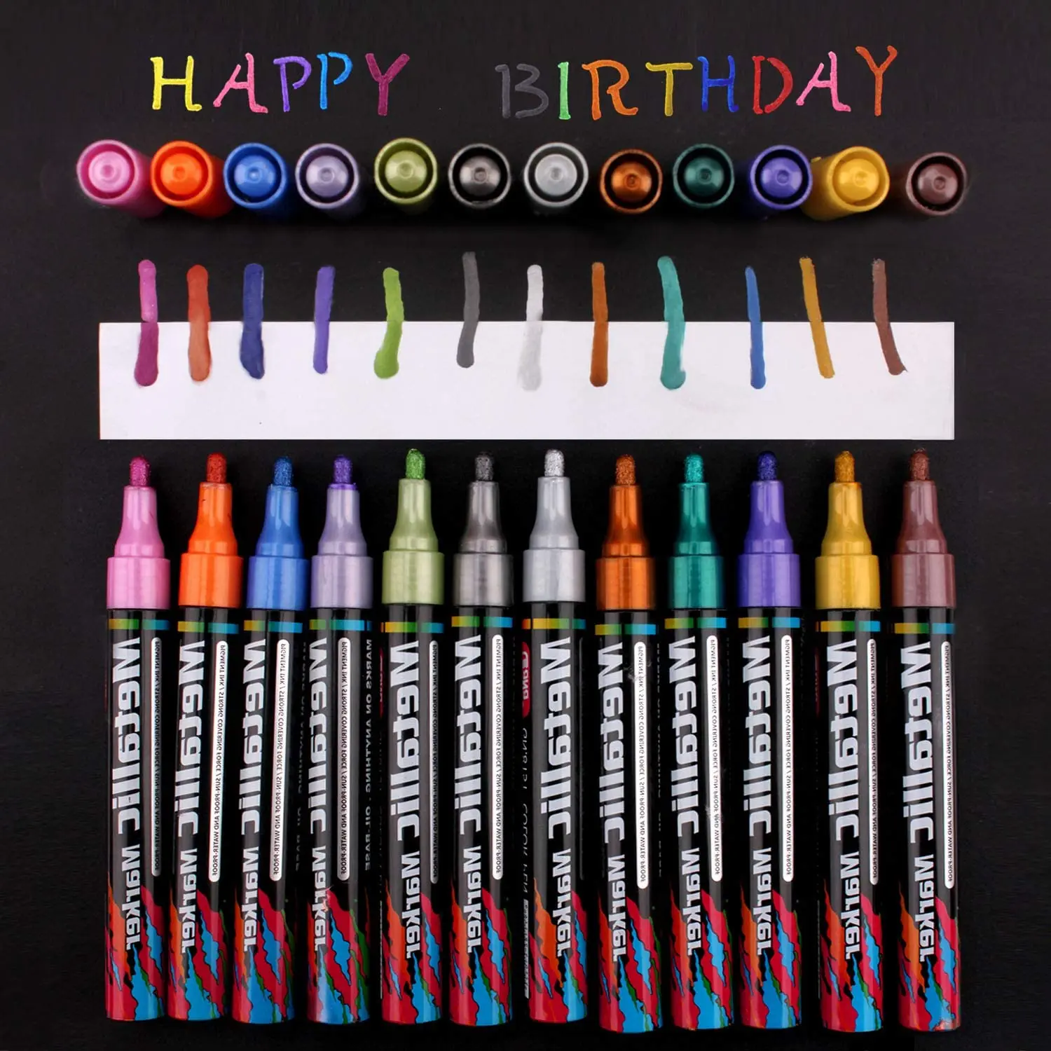 Металлические маркерные ручки набор из 12 цветов маркеров краски для