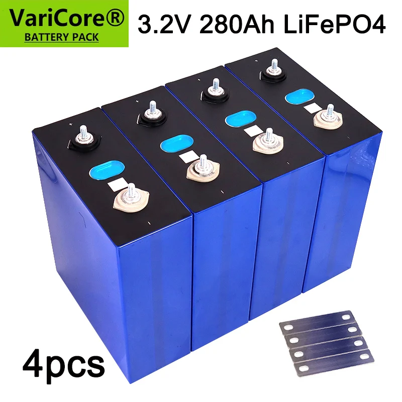 

4pcs EVE 3.2V 280Ah LiFePO4 battery DIY 12V for Electric car RV Campers Golf Cart Off-Road Solar Wind + Stud Class A TAX FREE