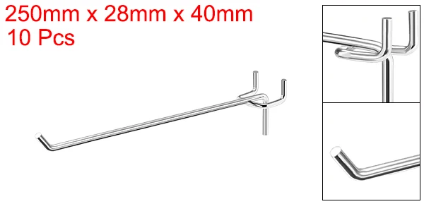25cm10Pcs Uxcell 5 шт. или 10 шт. или 20 шт. железная сетка настенная Brack Серебряный тон крючки для настенных панелей PEG полки из досок Органайзер ассортимент части - Цвет: 25cm10Pcs
