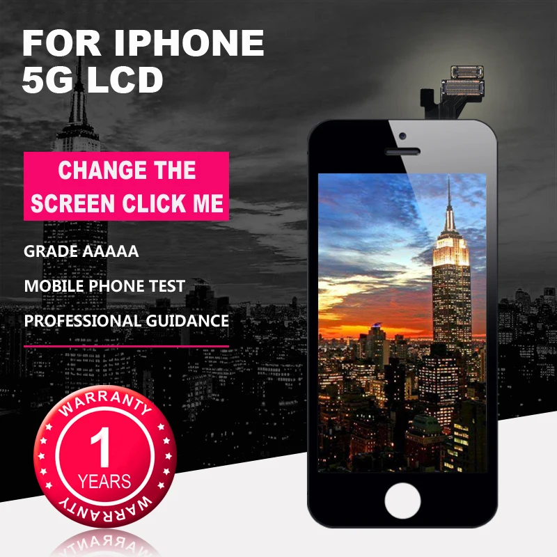 AAAA para Для iPhone 5G LCD con perfecto 3D MONTAJE DE digitalizador Pantalla TACTIL 6S + с подарочной сумкой|Экраны для