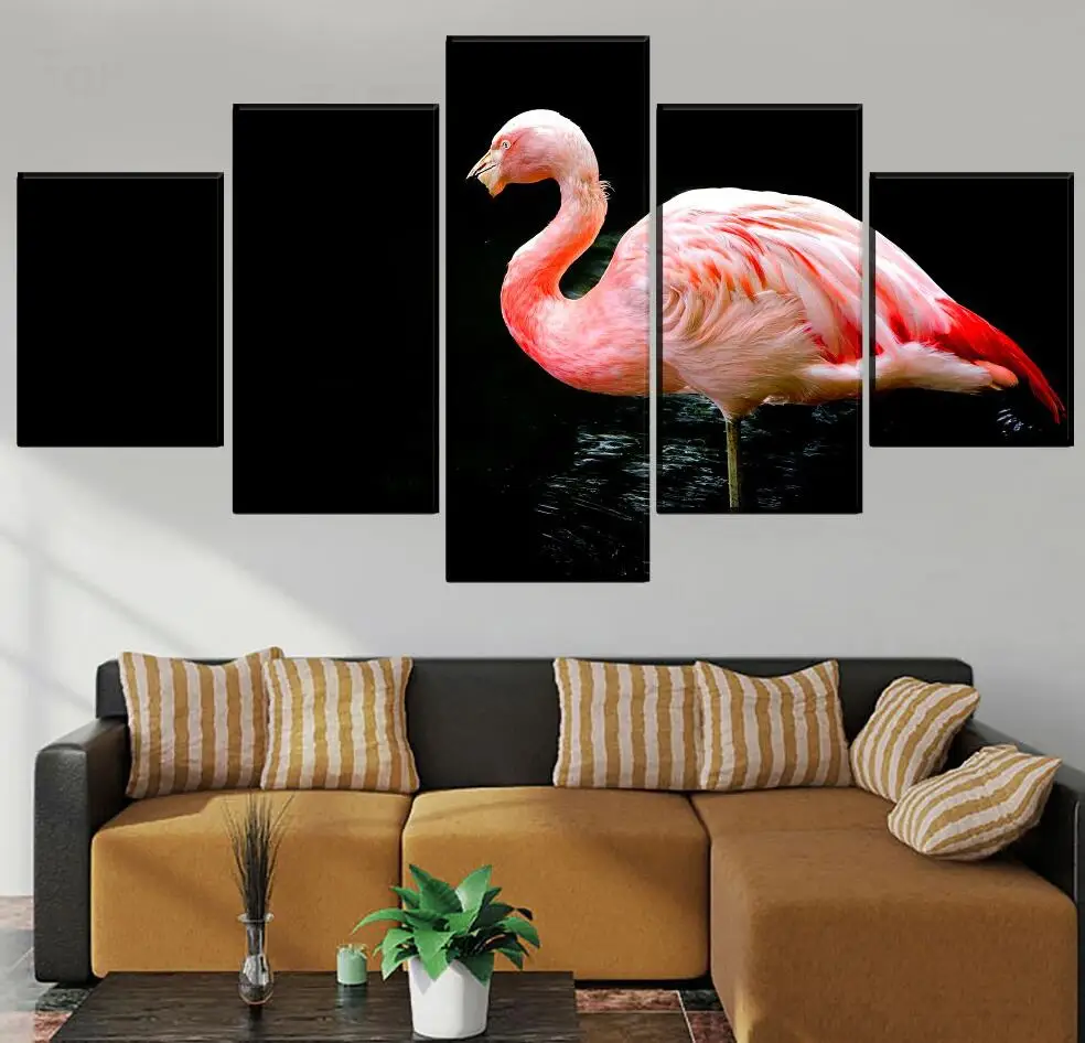 

Wall Art HD Prints Home Decor 5 Pieces Living Room Canvas Flamingos Painting Animal Modular Landscape Pictures Artwork Poster