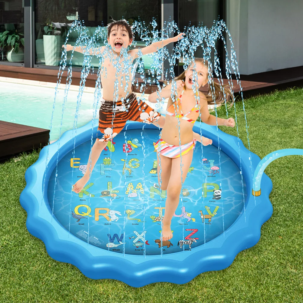 

170 CM Summer Children's Baby Play Water Mat Games Beach Pad Lawn Inflatable Spray Water Cushion Toys Outdoor Tub Swiming Pool