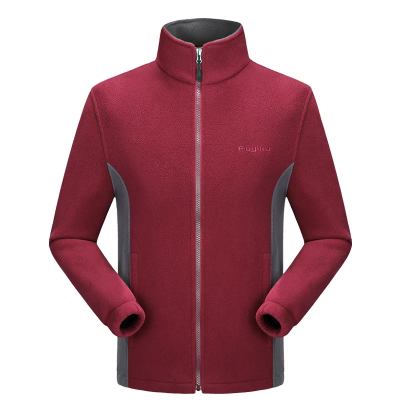 Бургундия Флисовая Мужская куртка больших размеров 10xl 8xl 9xl 7xl 6xl больших и высоких мужчин одежда куртка лайнер осень весна кардиган плюс пальто мужской - Цвет: Бургундия