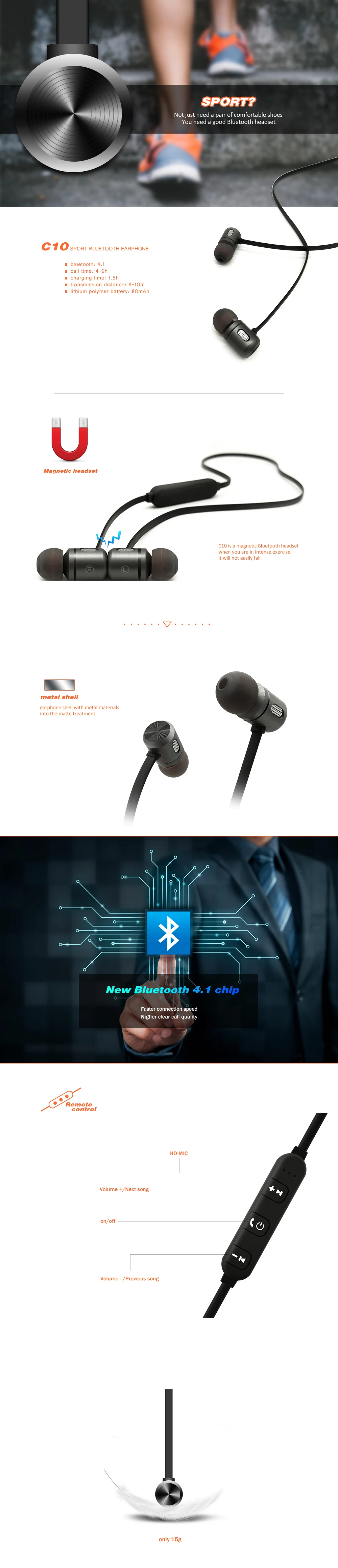 CBAOOO Bluetooth спортивные стерео наушники-вкладыши Bluetooth гарнитура сабвуфер смартфон музыка спортивные наушники с микрофоном