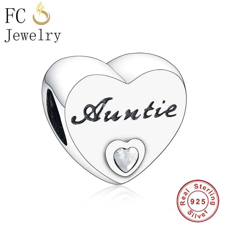 FC ювелирное изделие оригинальный браслет 925 серебро сердце бусины из розовых