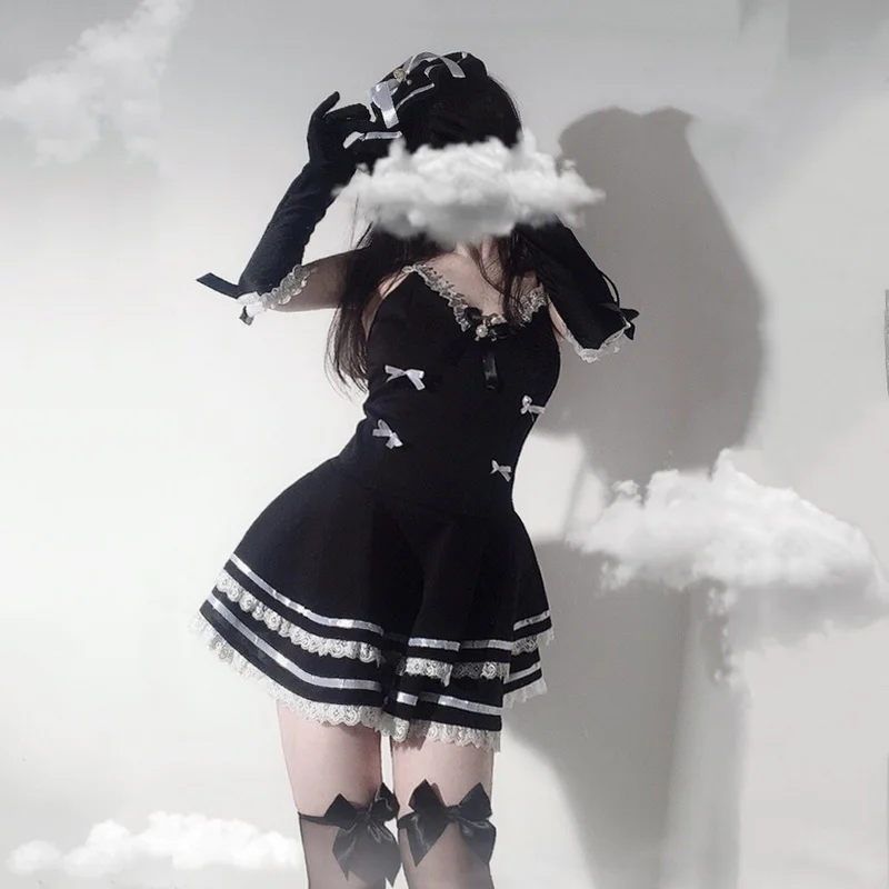 

Милые костюмы горничной для косплея, соблазнительная ночная рубашка, женская школьная форма аниме, комплект нижнего белья в стиле "Лолита", ...