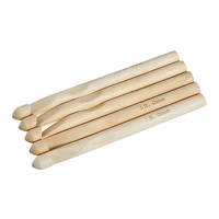 12mm natural bamboo crochet hook needles 15cm5 78 long for diy knitting needles handle home knitting crafts tools 1 piece
