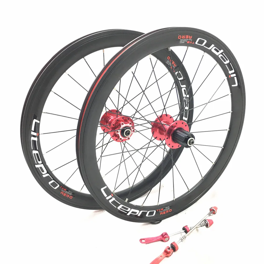 Verkaufen Litepro AERO TXB Hohe Felge 11Speed Laufradsatz 20 Zoll 451 Disc V Brems Faltrad Räder Änderung Upgrade Dahon Fnhon P8