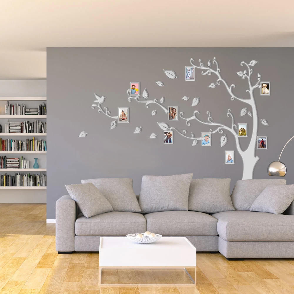 3D Acrylic Tree Family Photo Frame Wall Stickers Diy Paste On TV Background Poster Art Decals Home Decoration | Дом и сад
