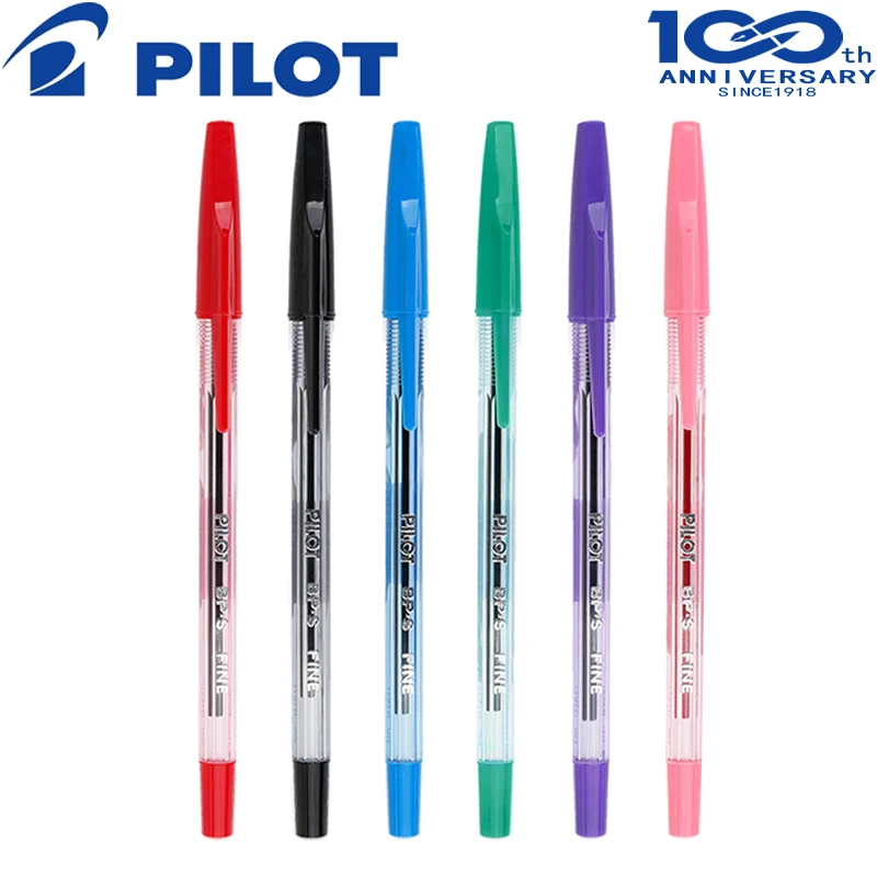

6 Colors Optional PILOT Japanese Baile Ballpoint Pen BP-S Color Oil Pen 0.7mm Classic Transparent Pole Student Office