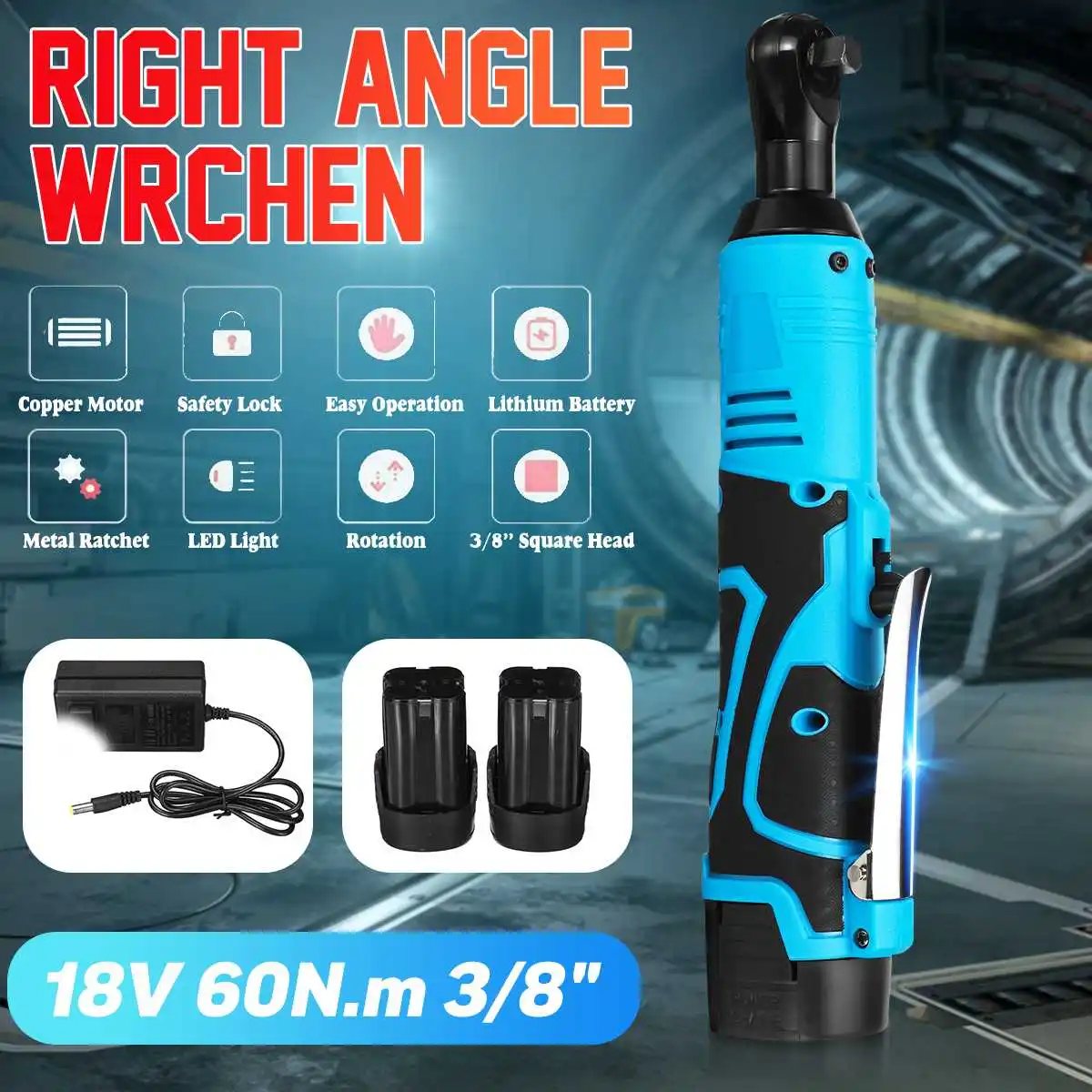 Беспроводной Электрический гаечный ключ 18 в 60н. М 3/8 дюйма 2 аккумулятора 90