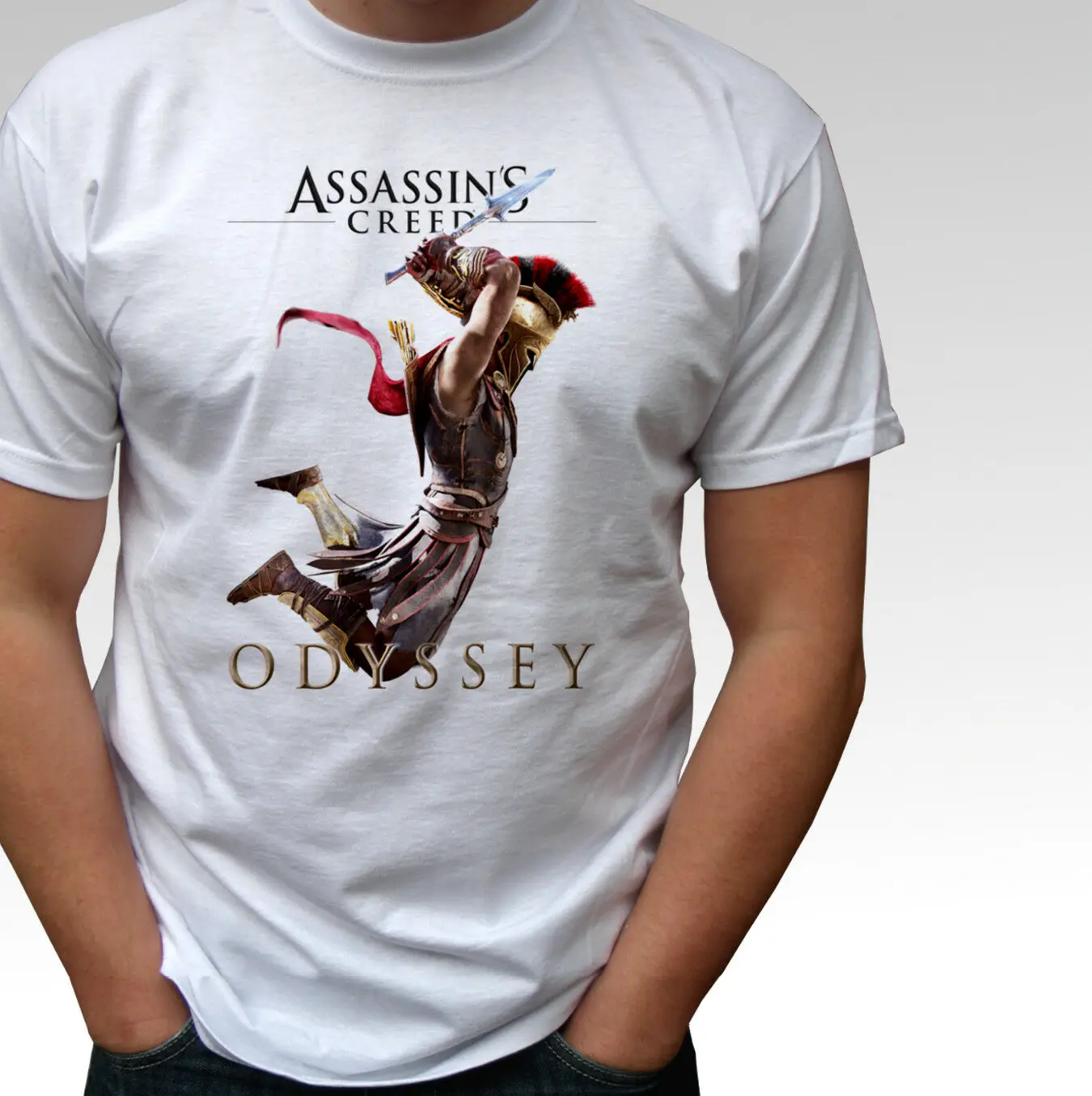 

Creative Design Odyssey Spartan Warrior Alexios Assassins Mens T-Shirt. Summer Cotton Short Sleeve O-Neck Unisex T Shirt New