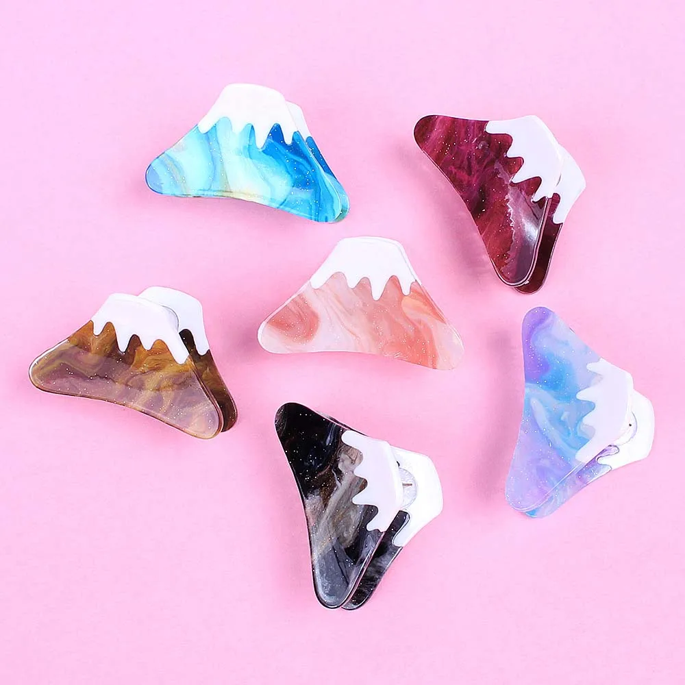 

Korea Ins Mountain Shape Hair Clip Gradient Color Splicing Girls' Simple Crab Clip Hair Claw Hair Accessories
