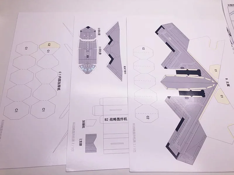 Модель бумаги американский бомбардировщик B2 сделай сам модель для складывания