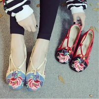 medium heel dance shoes embroidered cloth shoes china national style embroidered peony pattern oriental women ethnic shoes