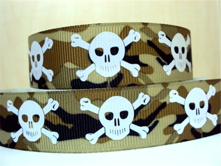 5 ярдов многоразмерная корсажная лента с принтом черепа на Хэллоуин ткань для
